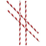 Regular Paper Straw Red & White Stripes (Pack of 250)