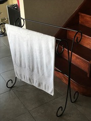 Towel Rail - black wrought iron