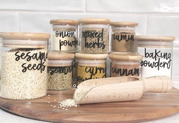 Beautiful & Unique Bamboo Kitchen Spice Jar Set